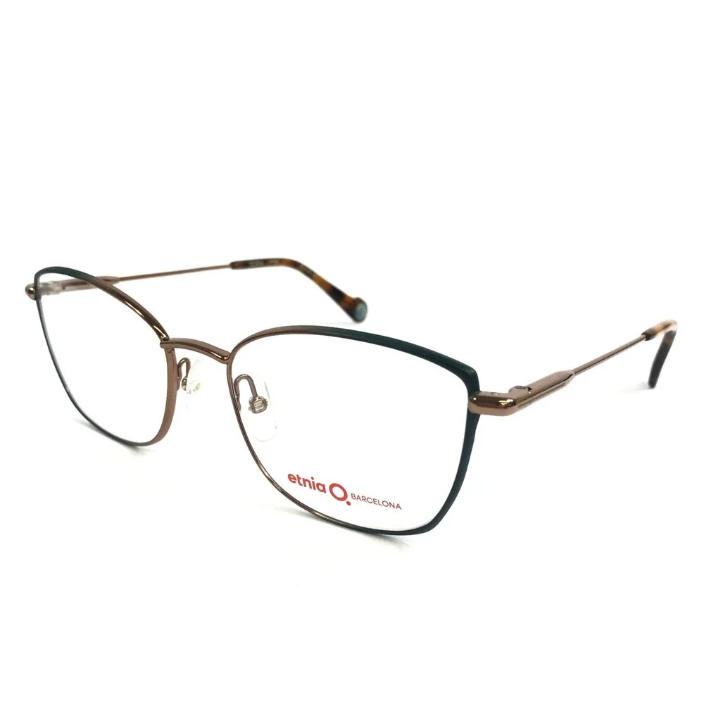 Etnia Barcelona Eyeglasses Frames DORIA PTBZ Petrol Bronze Cat Eye 55-18-142